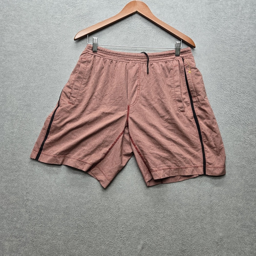 Lululemon Men Activewear Shorts L Pink Athletic Pace Breaker 8"
